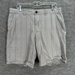 Columbia Shorts Men 36 Grya Plaid Mid Rise Chino Flat Front Cotton Lined Pockets
